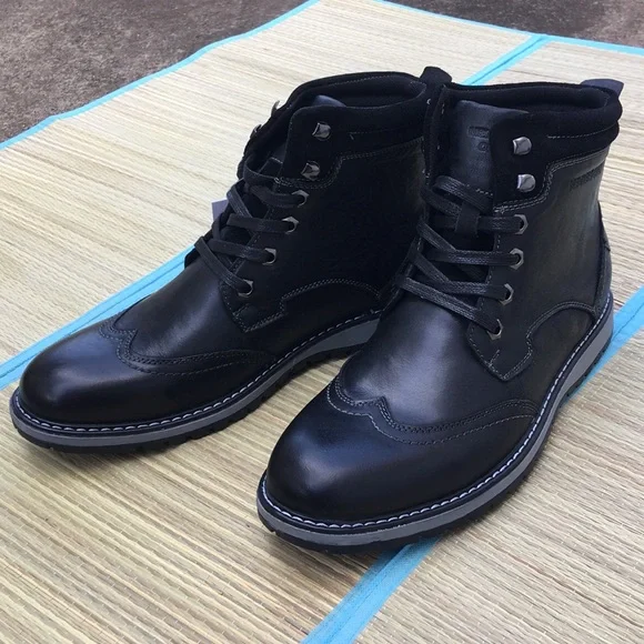 Nordstrom Members Only Wingtip Leather Lug Sole Boot Round toe - Lace-up vamp - Wingtip Lace Up Boots- Tan by Lethato main image 4